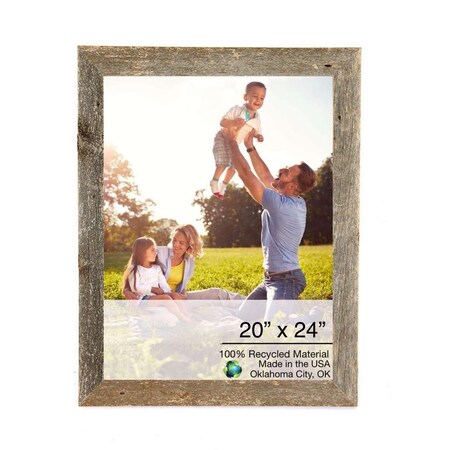 Homeroots 20 x 24 in. Rustic Farmhouse Espresso Brown Wood Picture Frame 386528